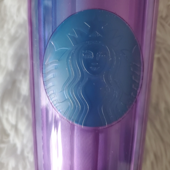 Starbucks Pair Tall 24oz Tumblers Sequin Mermaid Green Kaleidoscope Purp… - Picture 8 of 10
